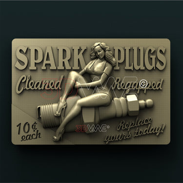 SPARK PLUG GIRL 3D STL 3DWave